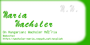 maria wachsler business card